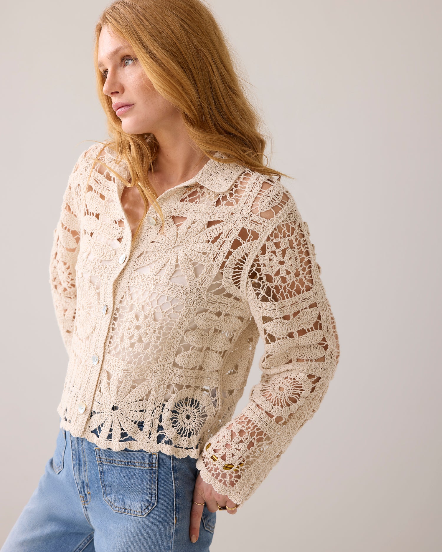 Short crochet cardigan