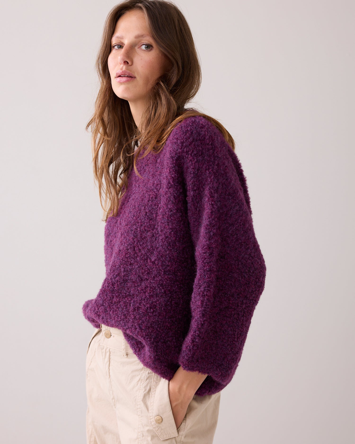 Bouclé jumper in alpaca blend