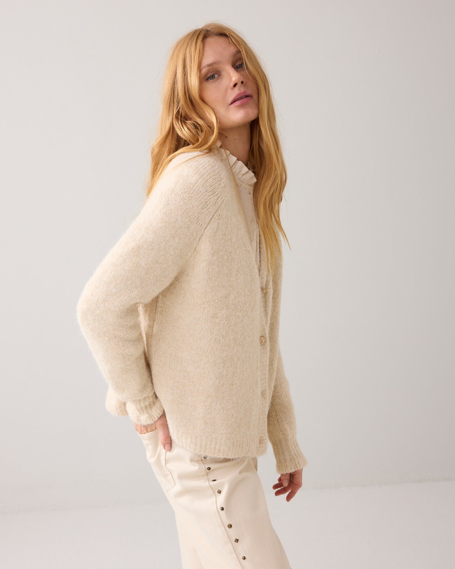 Oversized vest met fancy knopen