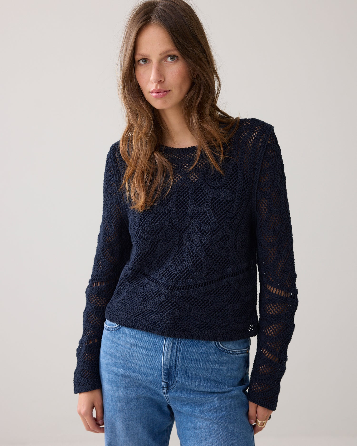 Pullover Makramee-Look