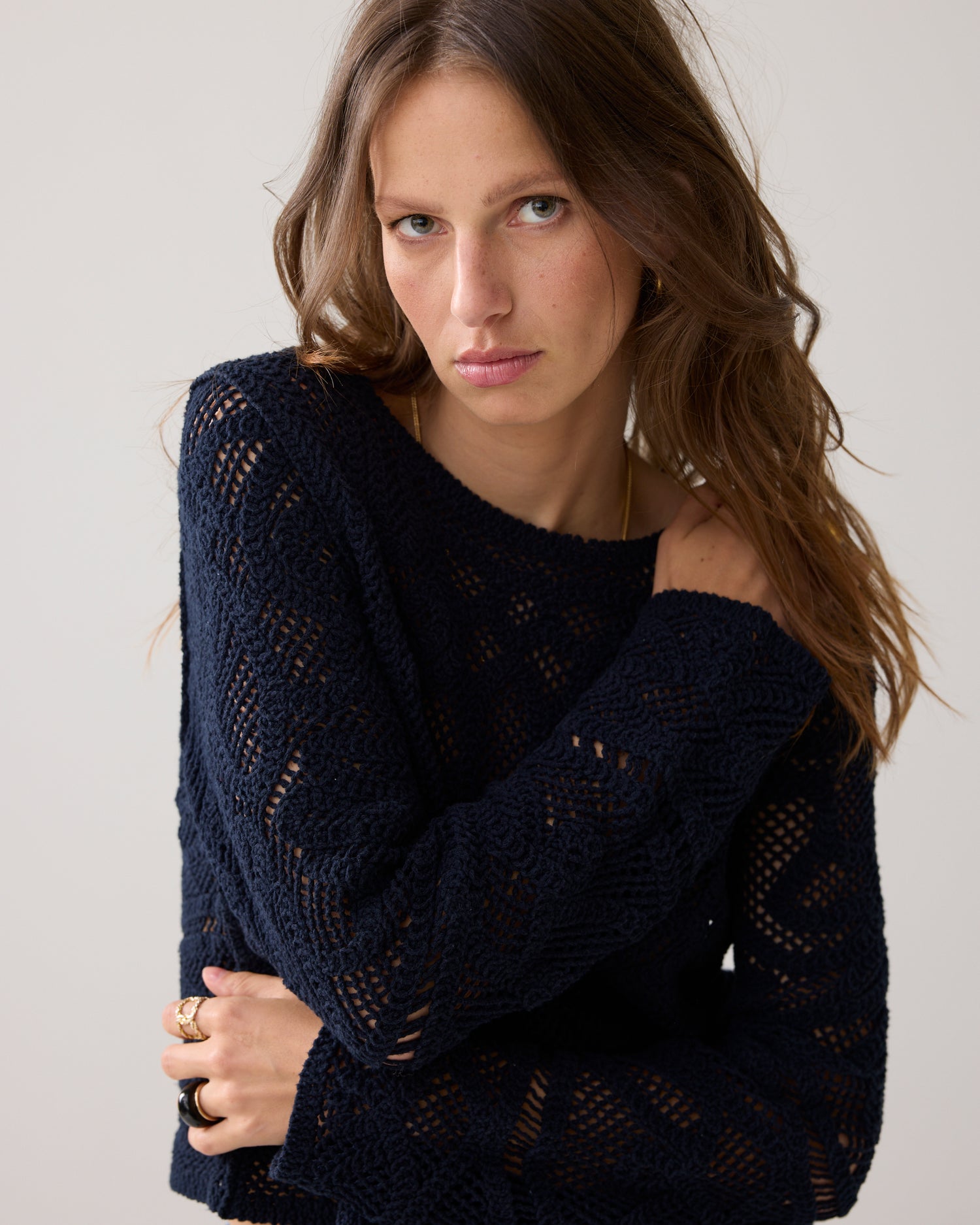 Pullover Makramee-Look