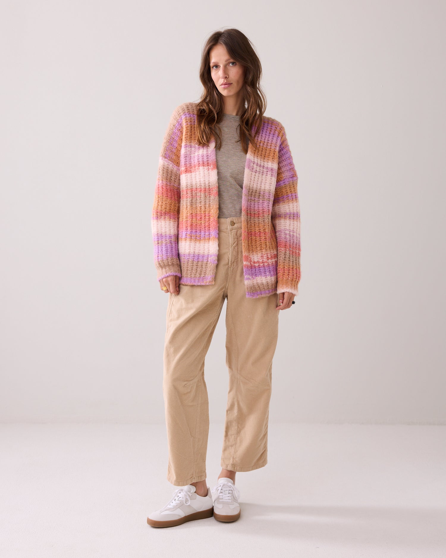 Cardigan in multicoloured Italian yarn