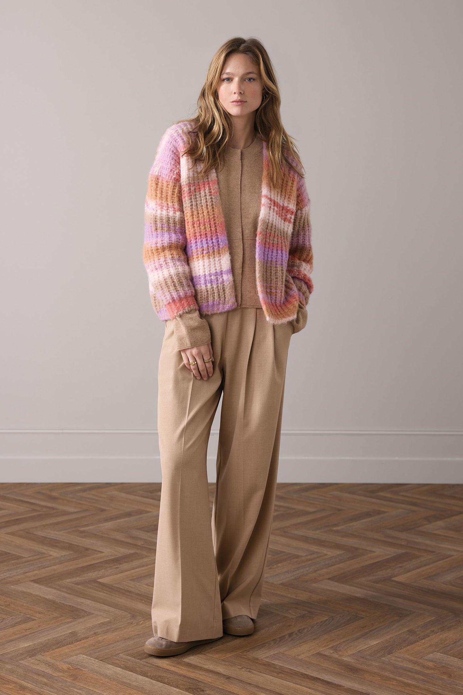 Cardigan in multicoloured Italian yarn