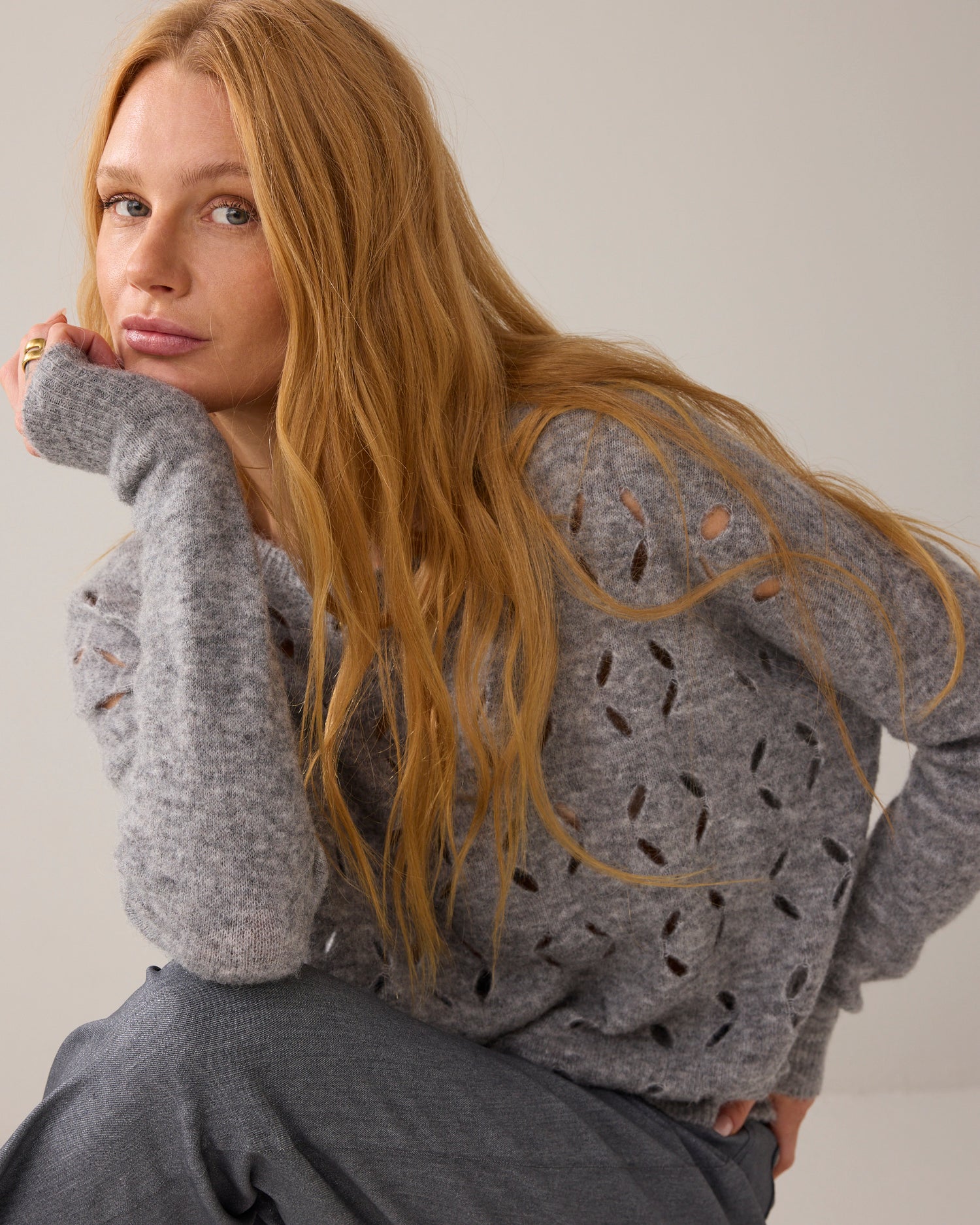 Oversized trui van alpacawol