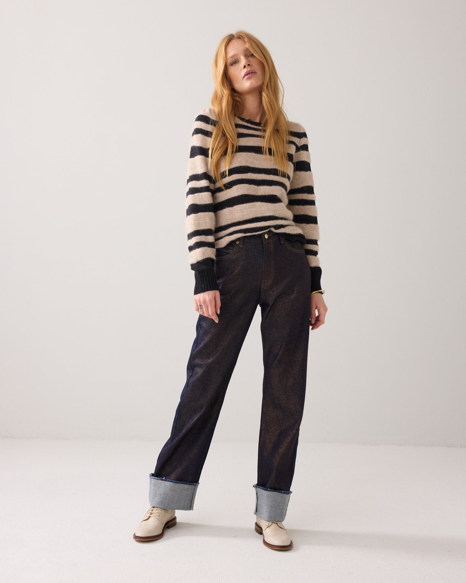 Gestreifter Pullover Alpakablend