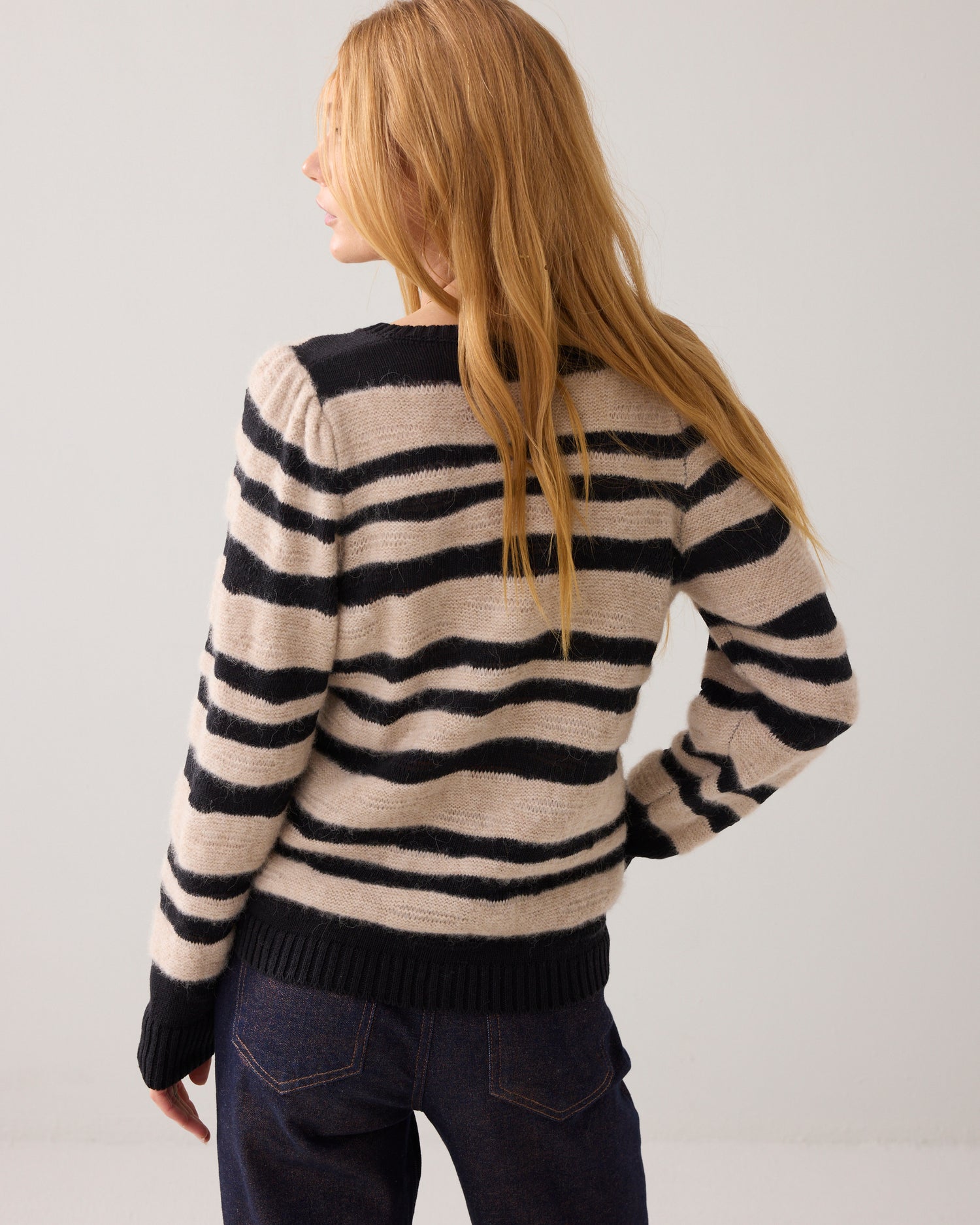 Gestreifter Pullover Alpakablend