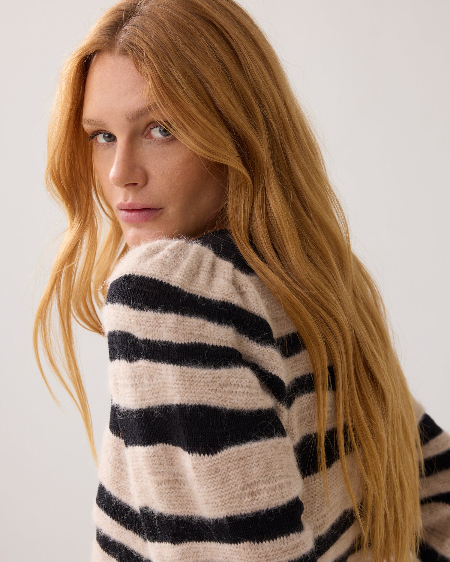 Gestreifter Pullover Alpakablend