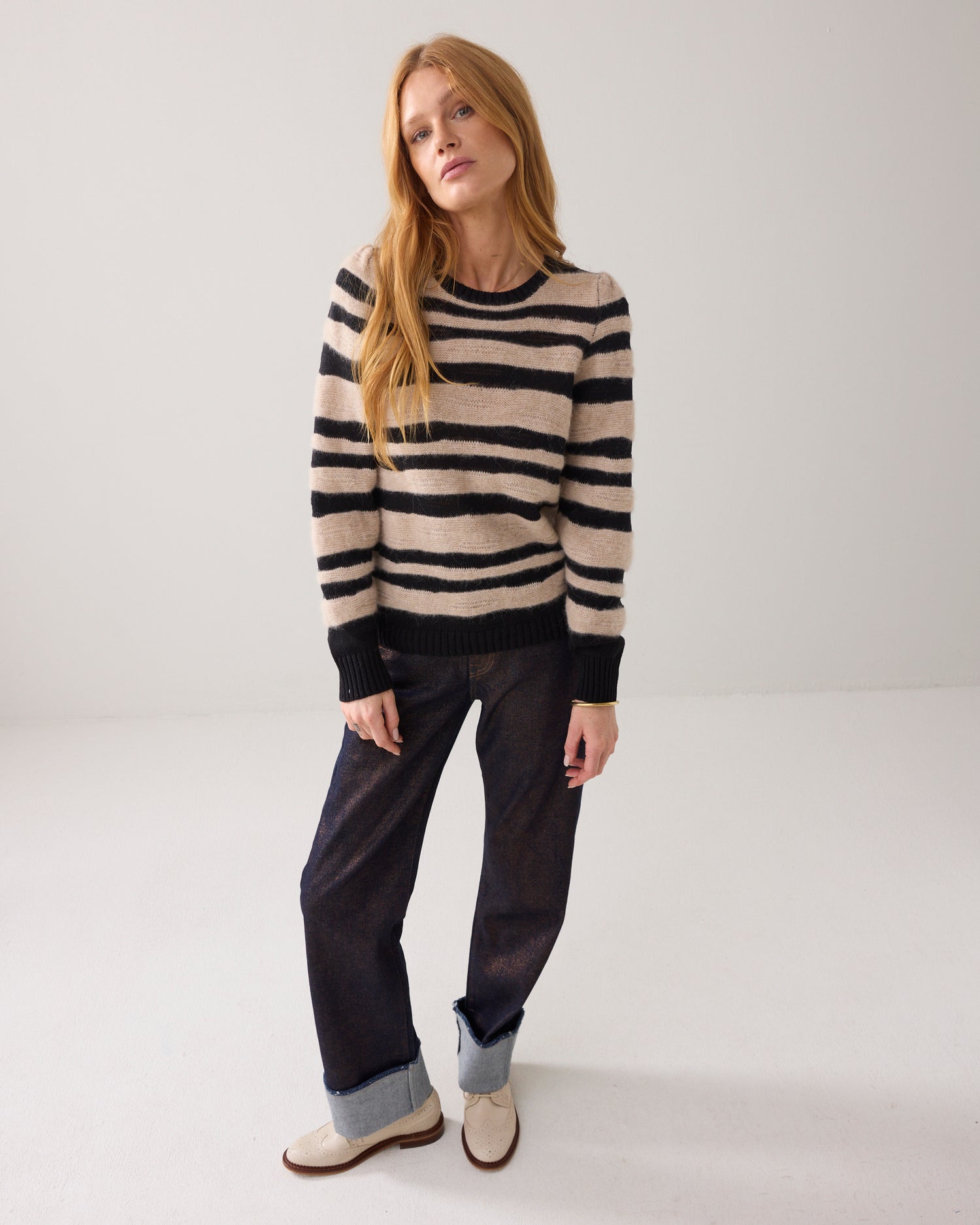 Gestreifter Pullover Alpakablend