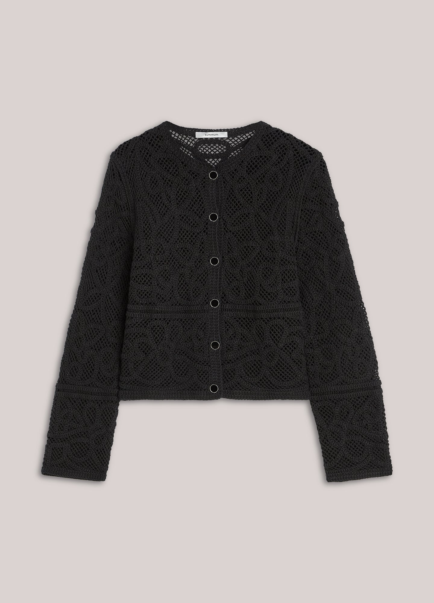 Straight-fit macramé cardigan