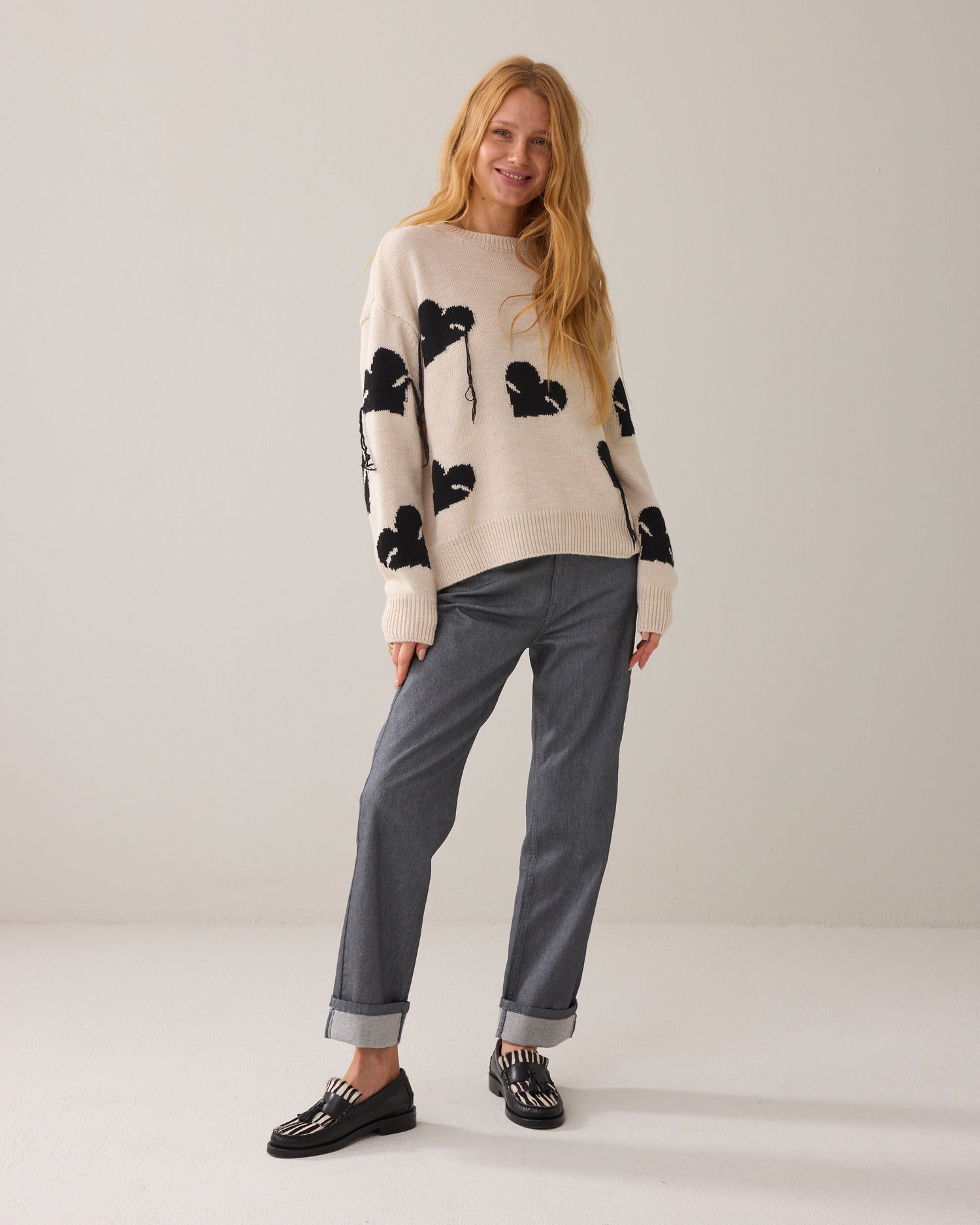 Boyfriend sweater met harten