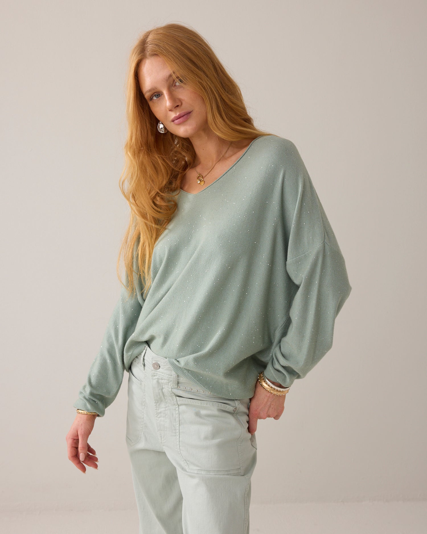 Trui met mini-pailletten