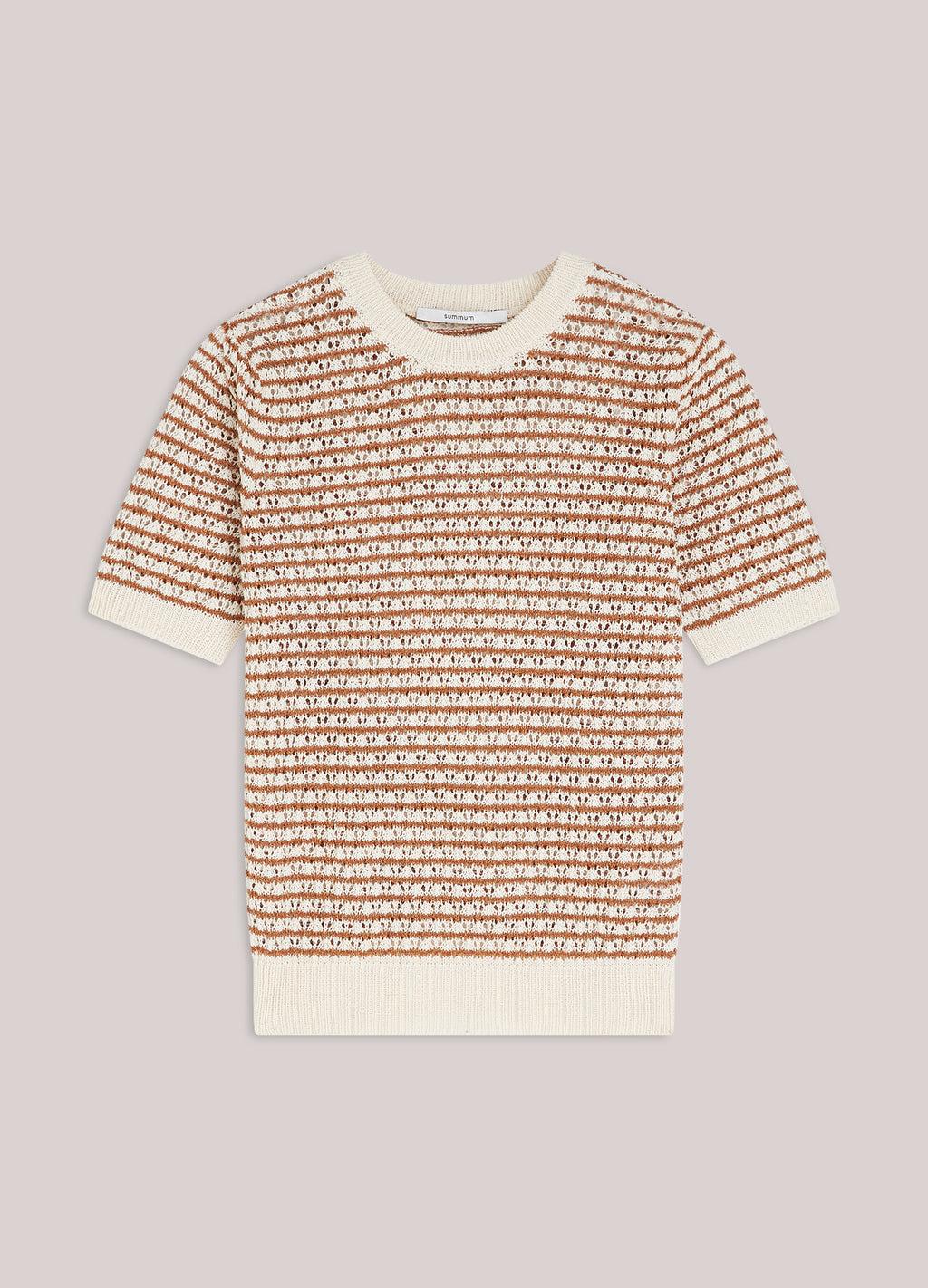 Ajour-knitted short-sleeve jumper