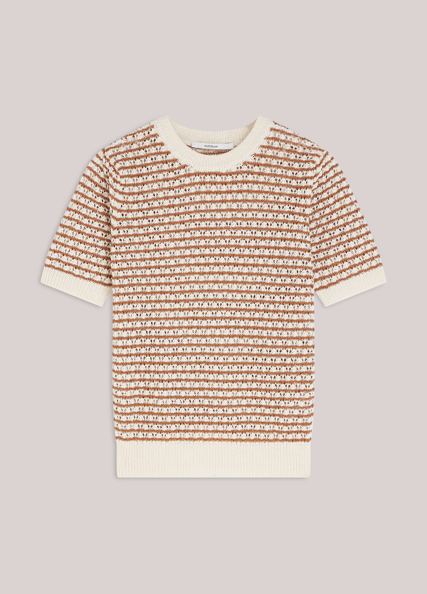 Ajour-knitted short-sleeve jumper