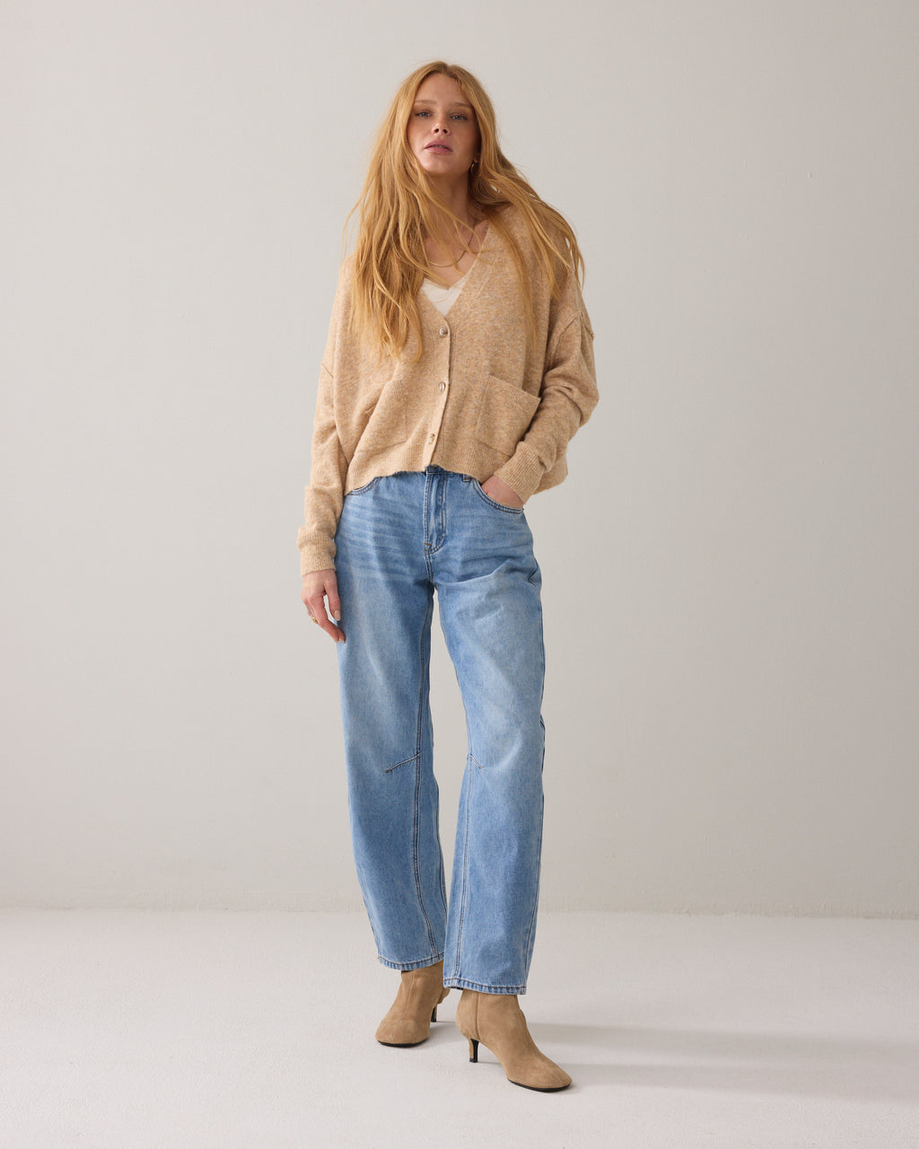 Boxy vest wolblend