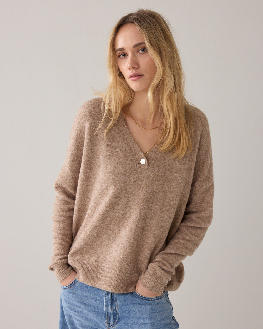 Pull oversize en laine mélangée