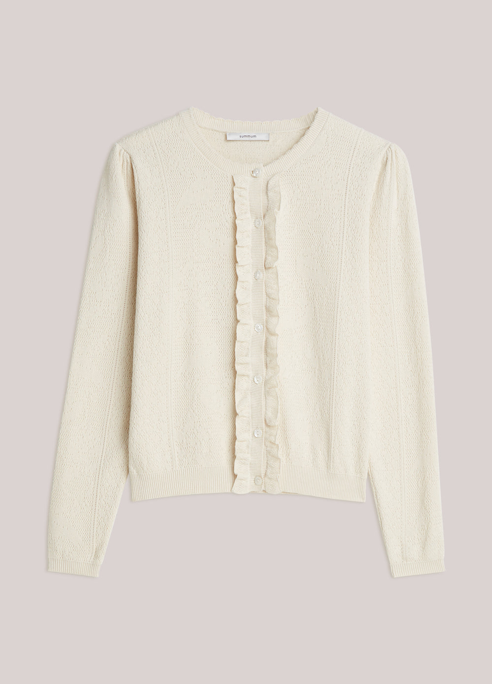 Cardigan tricoté avec motif de dentelle