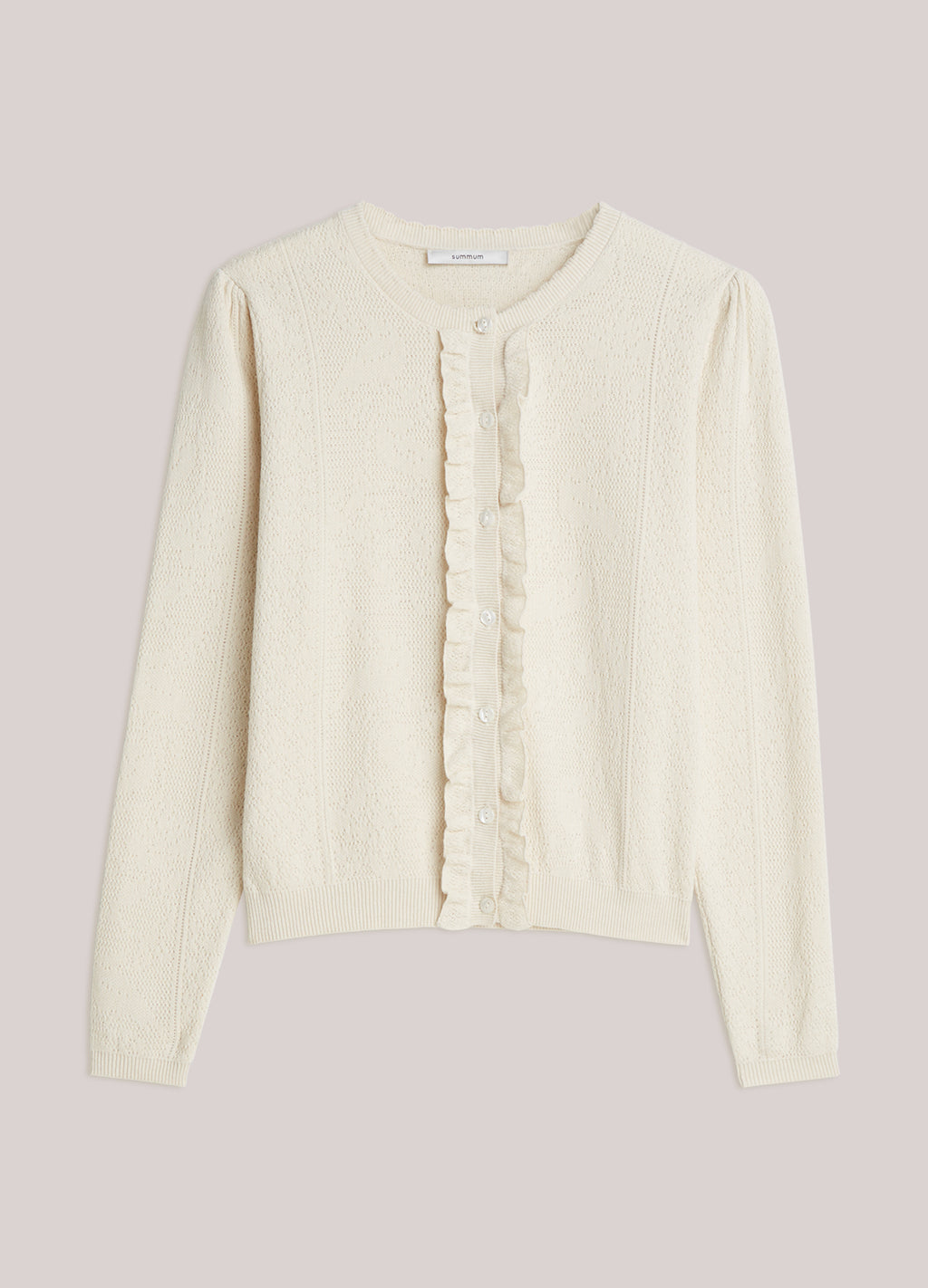 Cardigan tricoté avec motif de dentelle