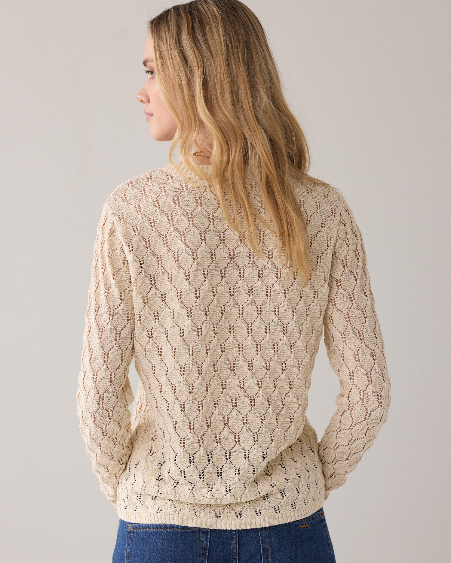 Gebreide longsleeve van koordgaren