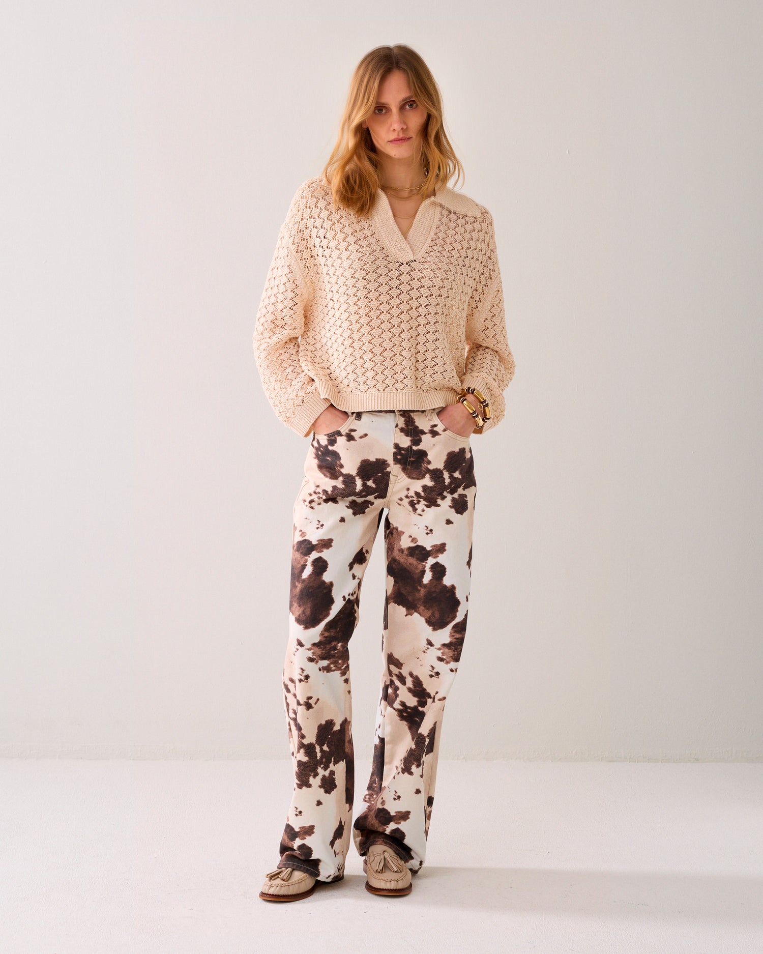 Sweat polo en maille