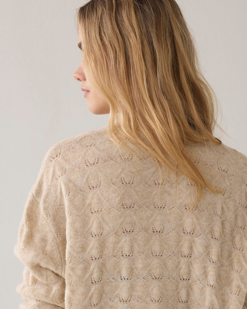 Boxy cardigan in wool blend
