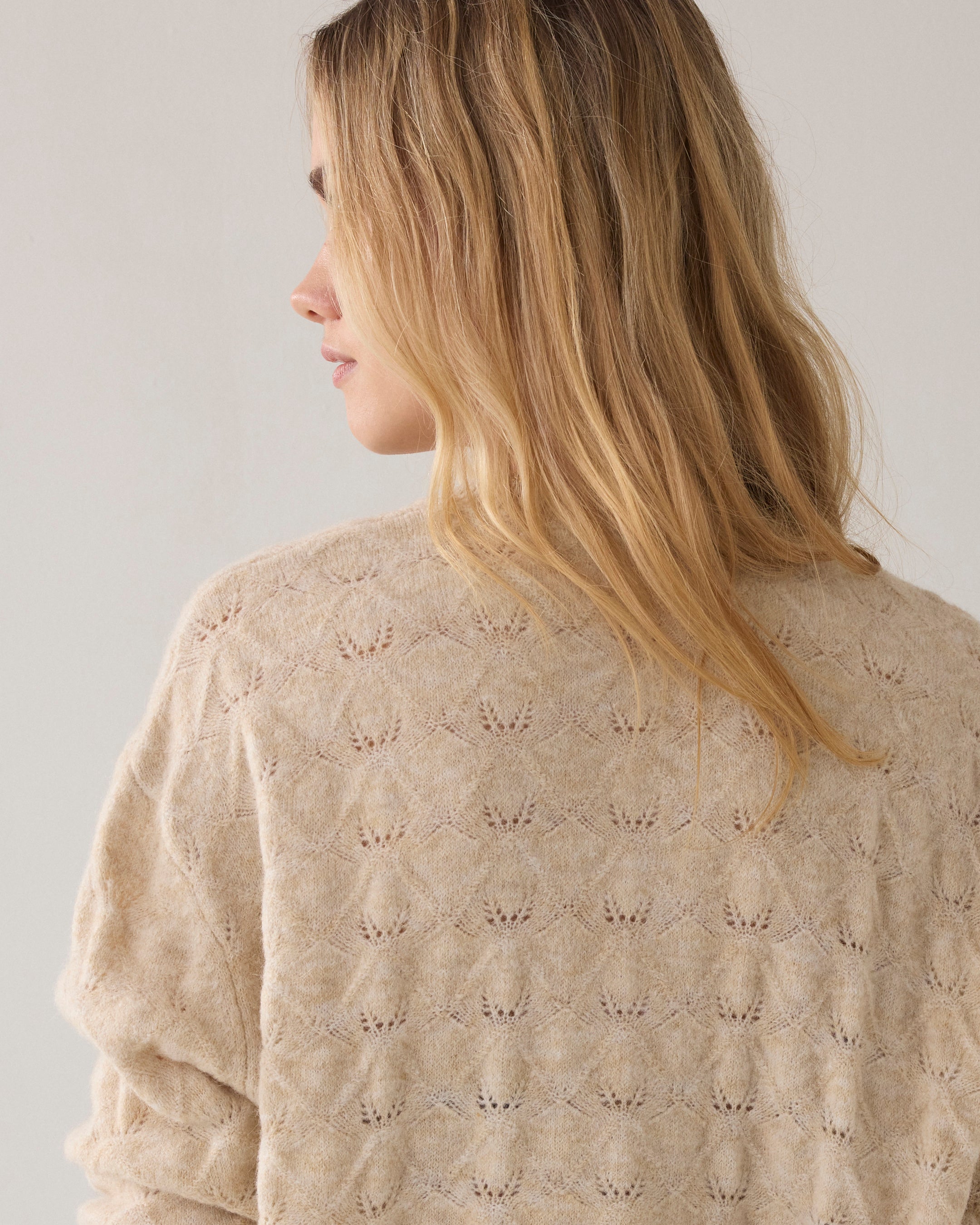 Boxy cardigan in wool blend