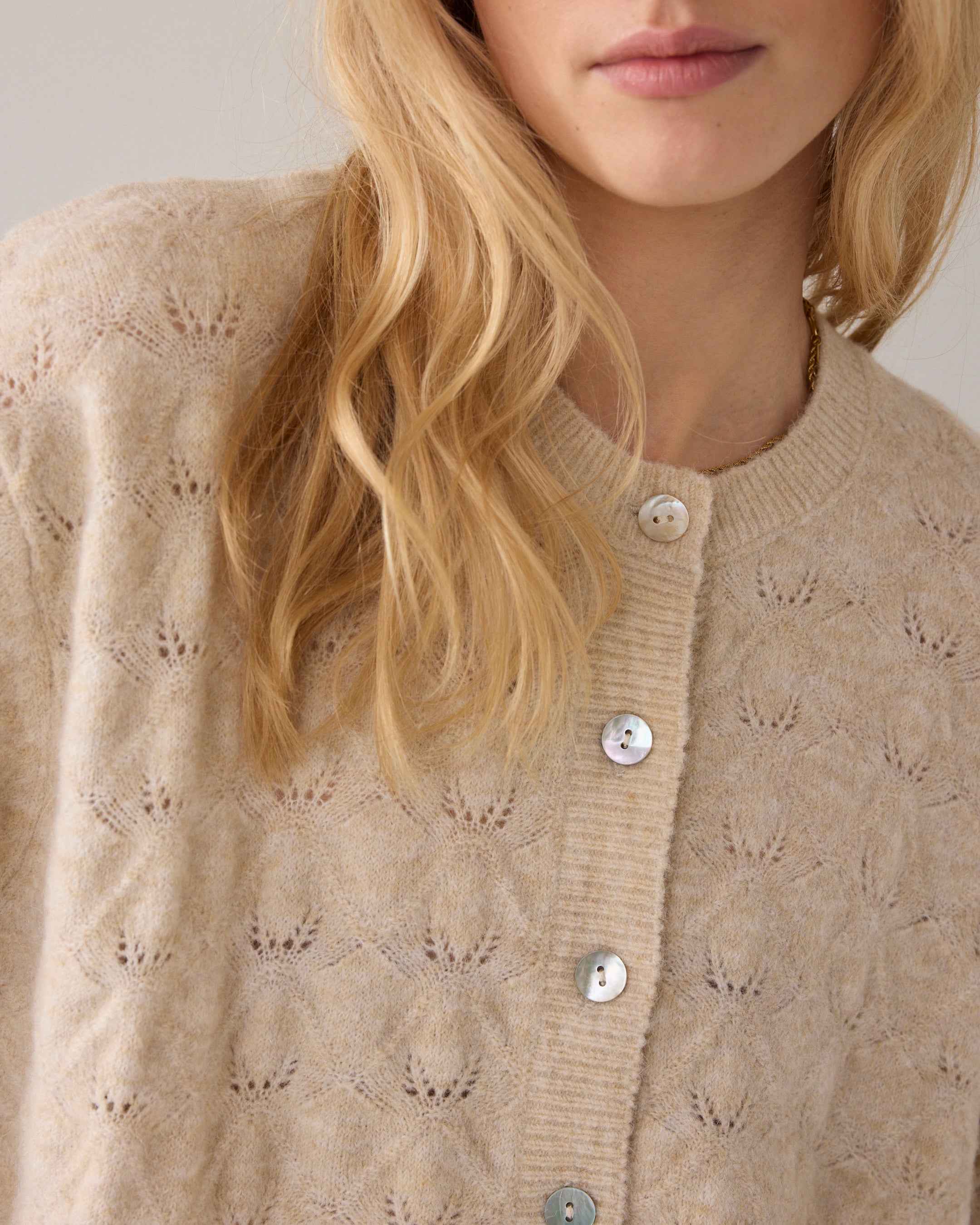 Boxy cardigan in wool blend