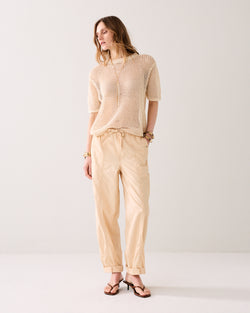 Pull tricoté en nid d'abeille