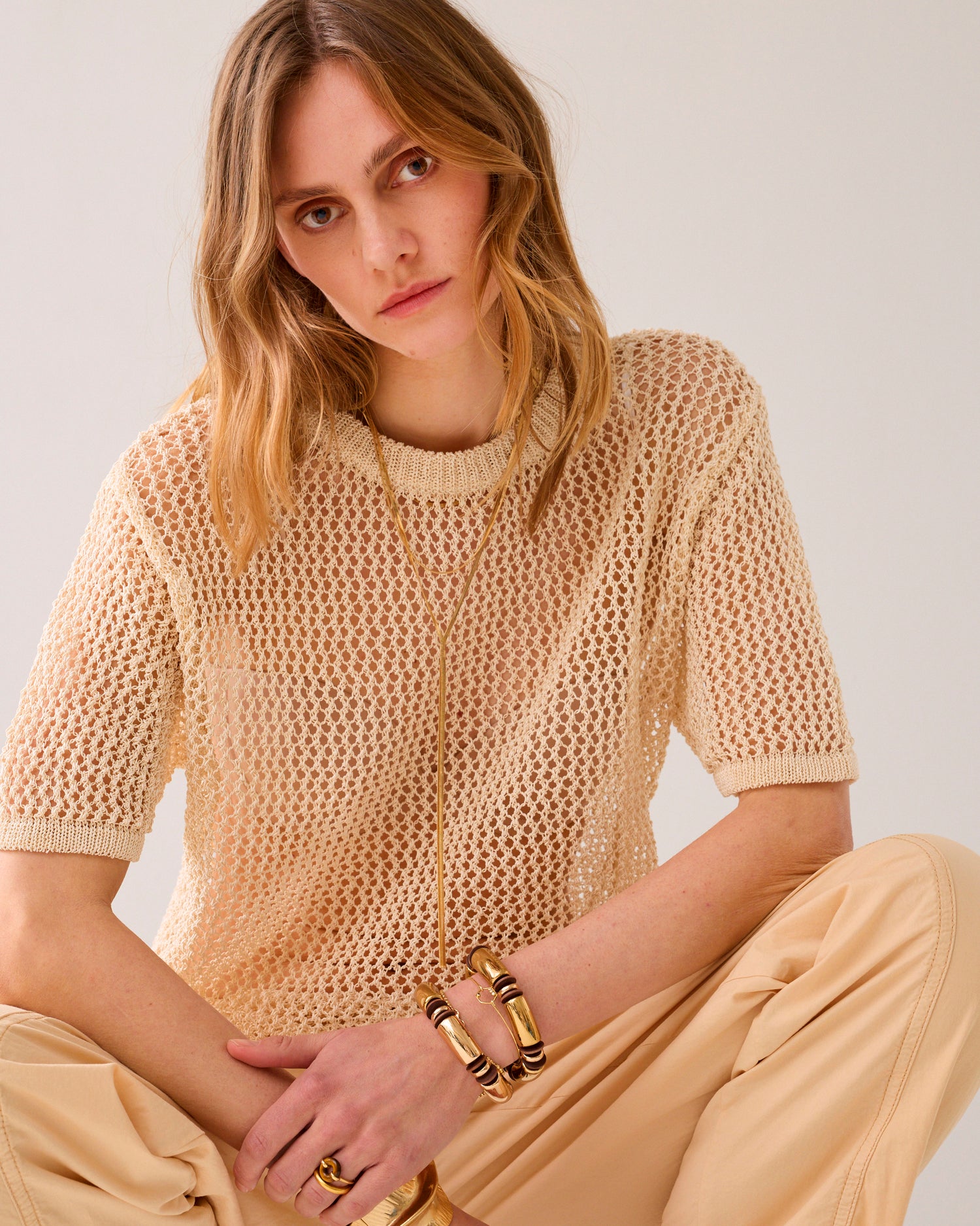 Strickpullover Wabenmuster