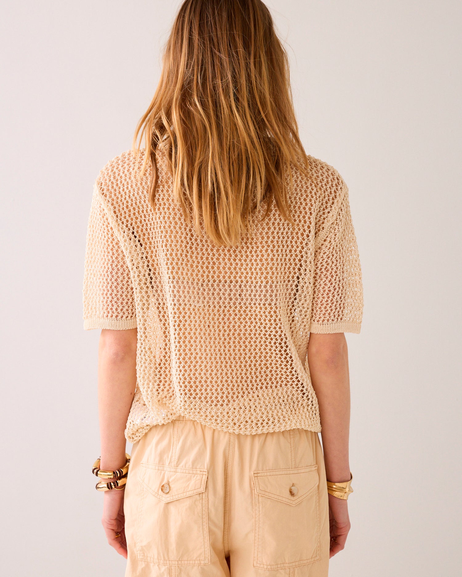 Pull tricoté en nid d