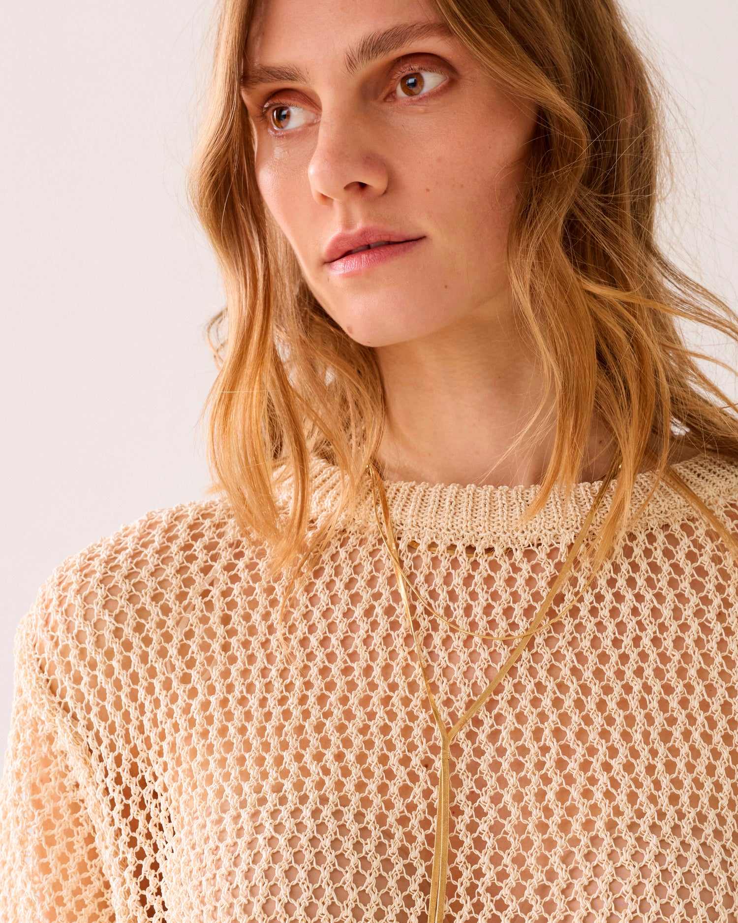 Pull tricoté en nid d