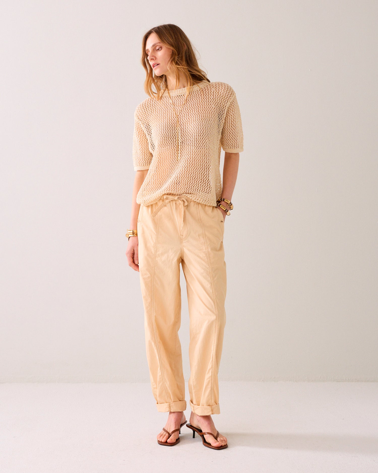 Pull tricoté en nid d