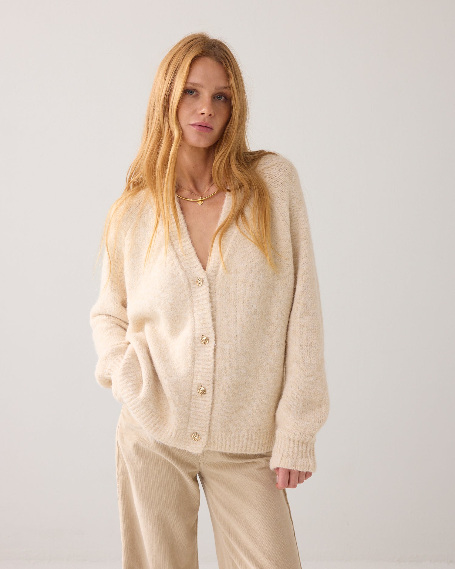 Oversized vest met fancy knopen
