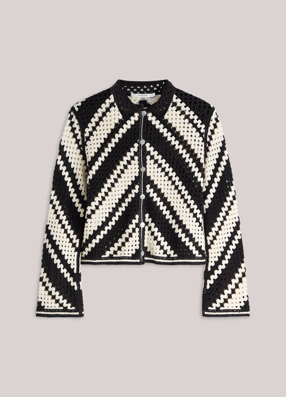 Cardigan au crochet en diagonale