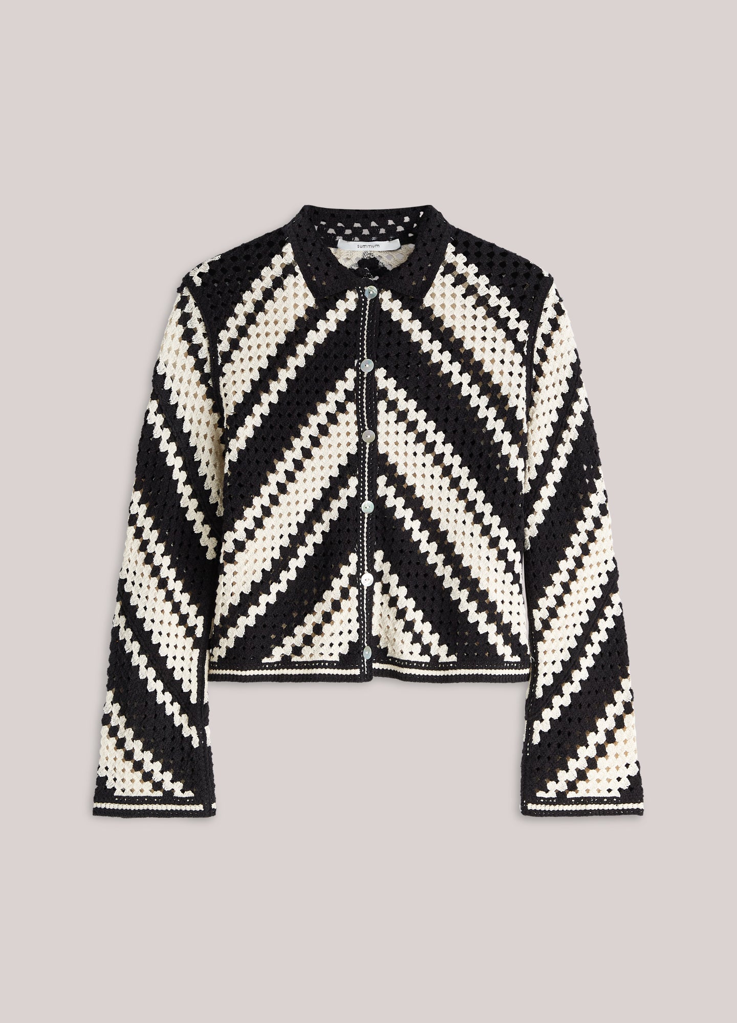 Gehäkelte Jacke diagonal