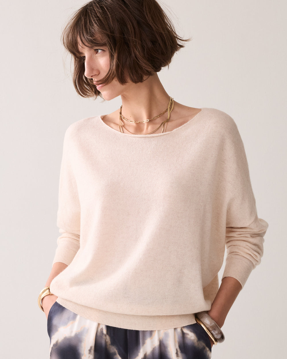Pull en mélange de laine et de cachemire