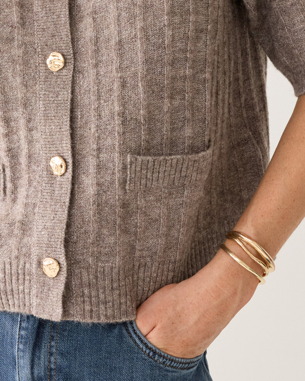 Gilet polo court en maille