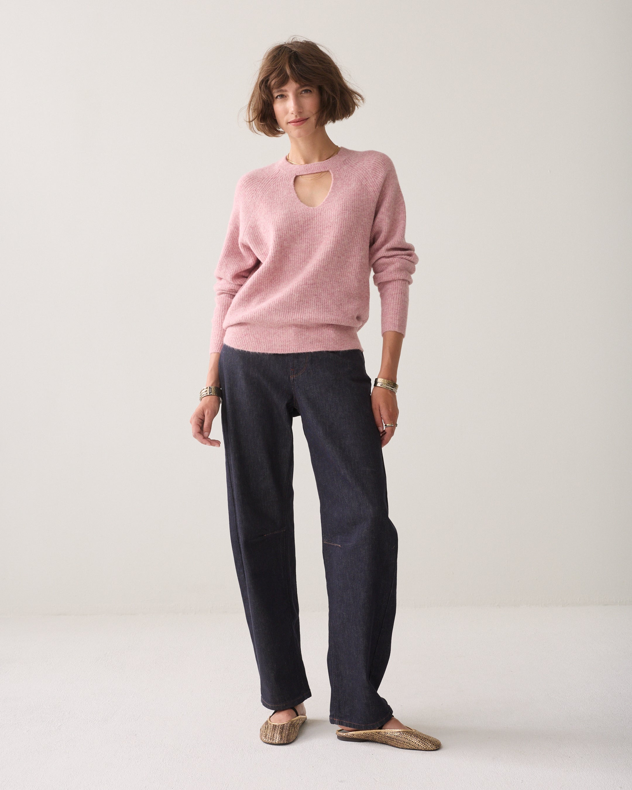 Pull à encolure ajourée