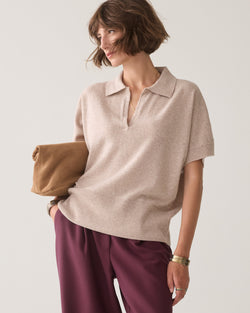 Top polo laine-cachemire