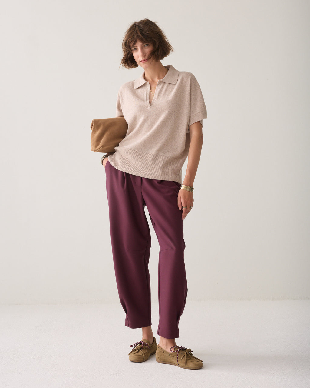 Top polo laine-cachemire