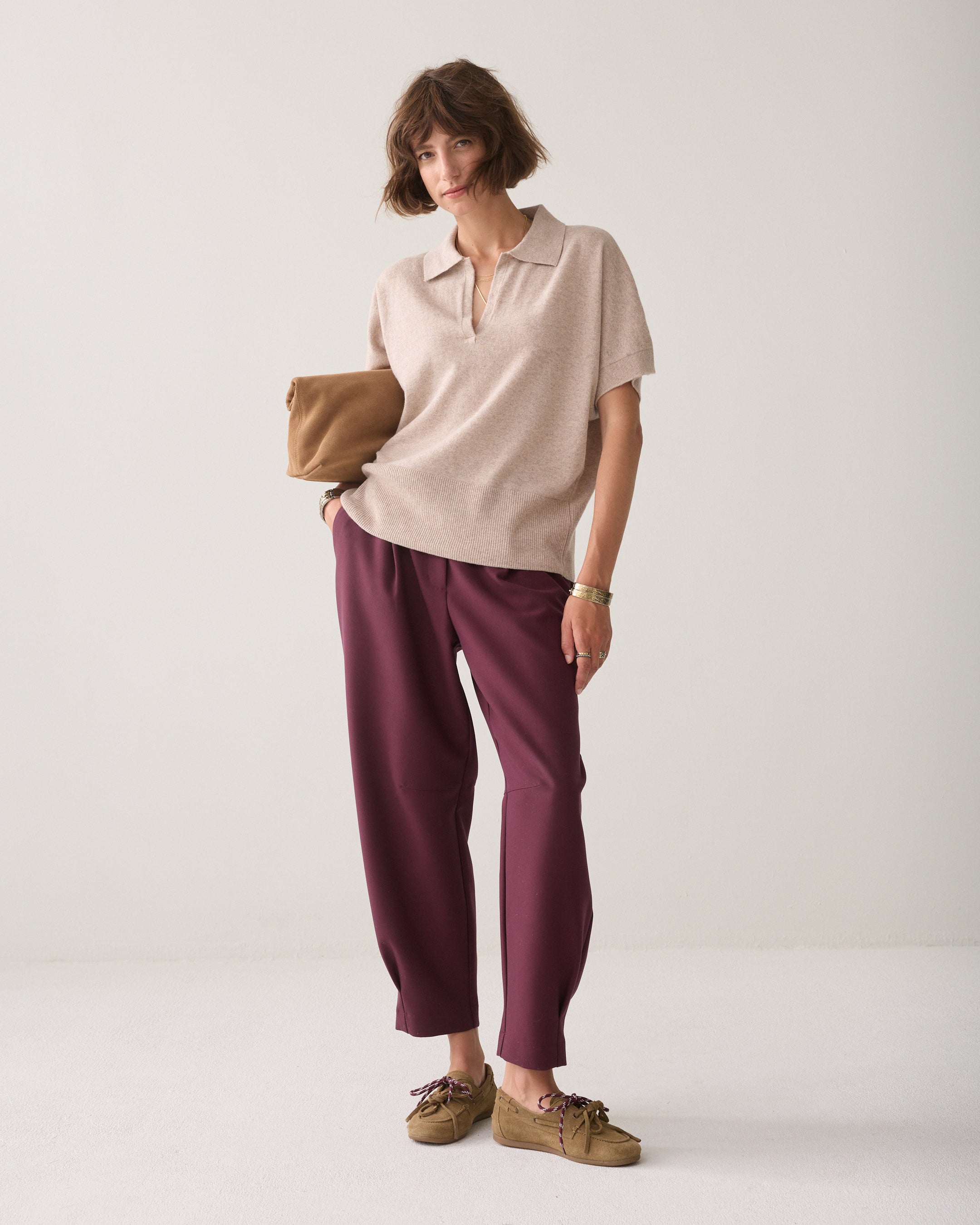Top polo laine-cachemire