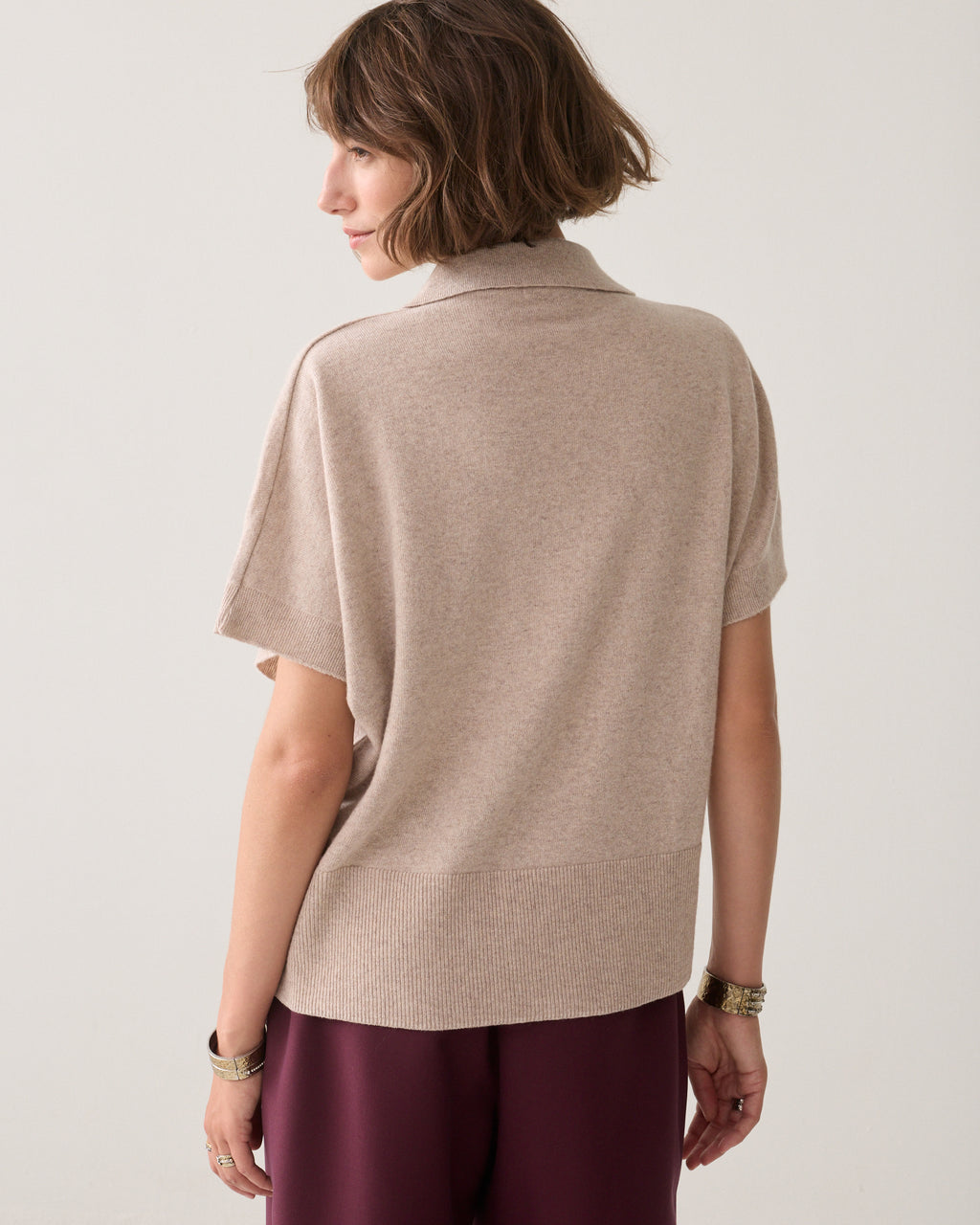 Top polo laine-cachemire
