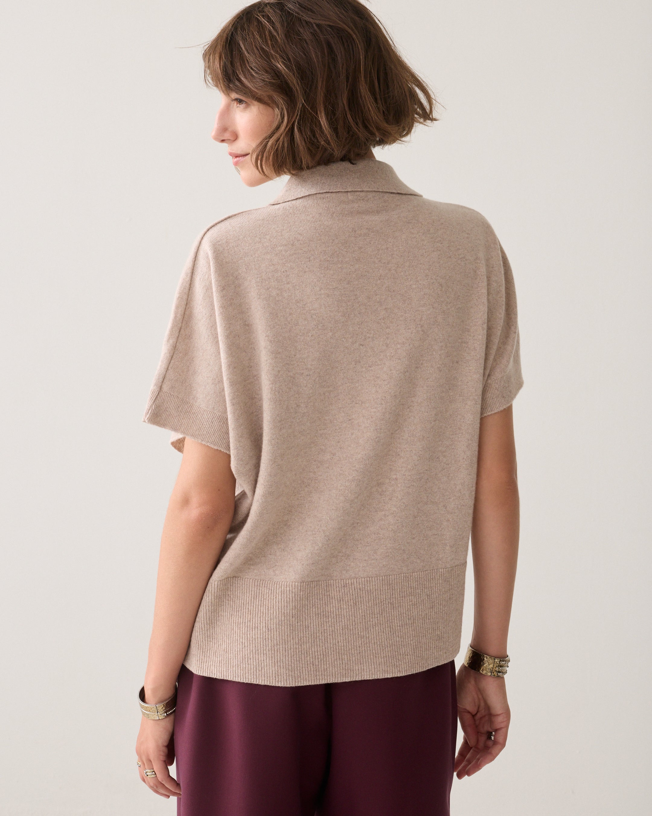 Top polo laine-cachemire