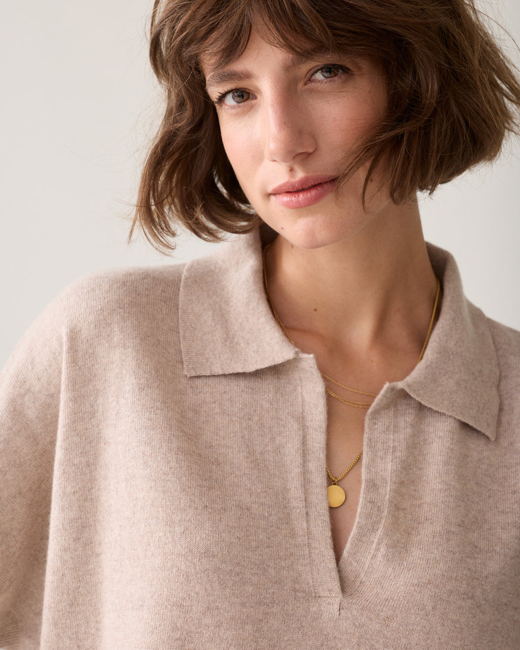 Top polo laine-cachemire