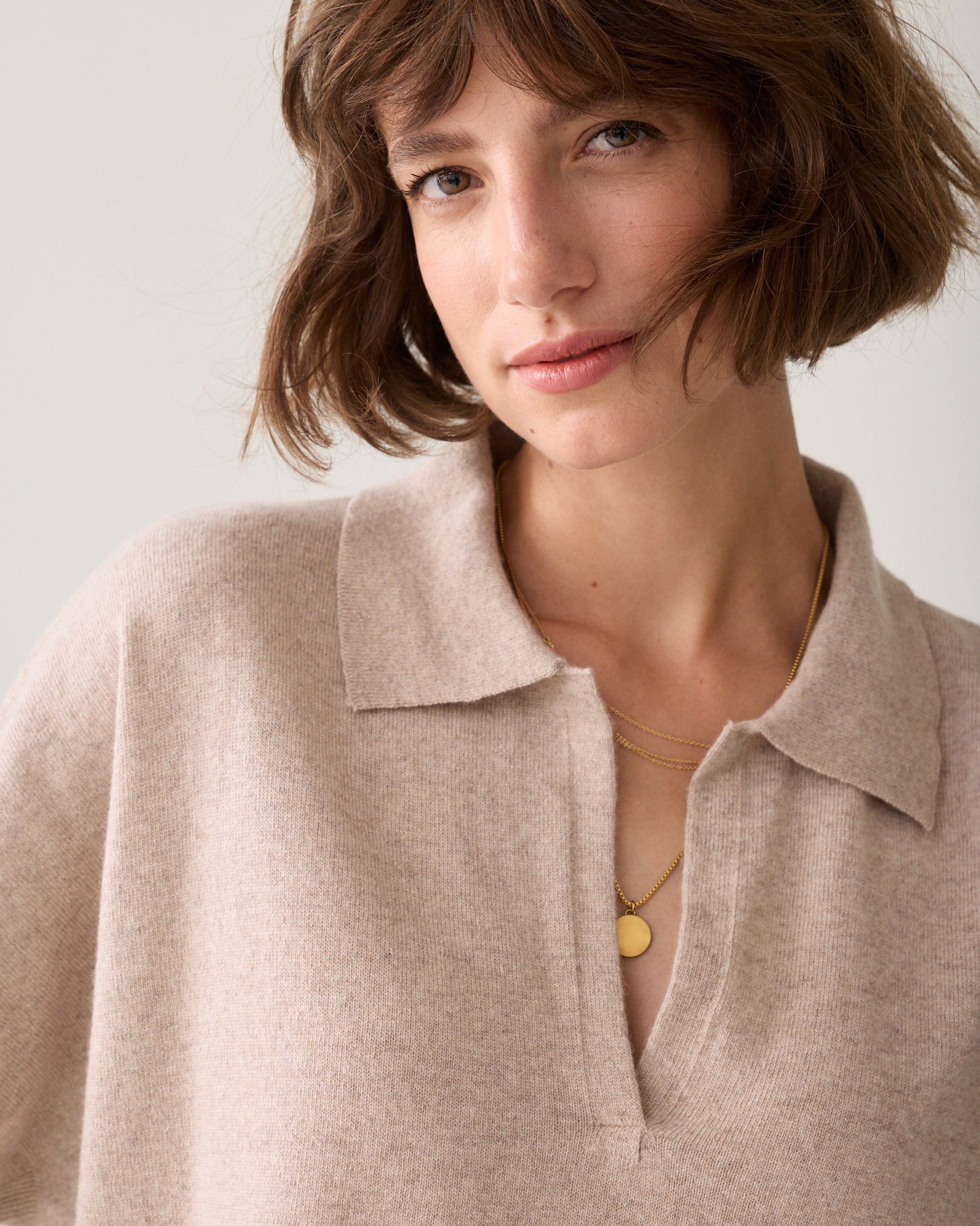Top polo laine-cachemire