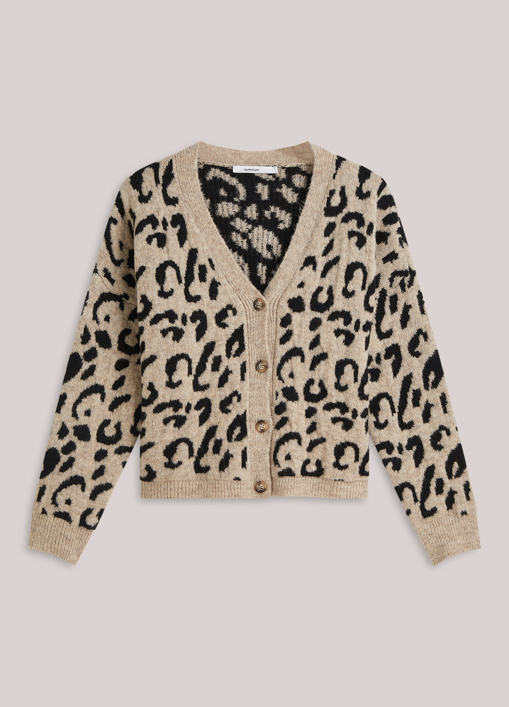 Cardigan jacquard léopard