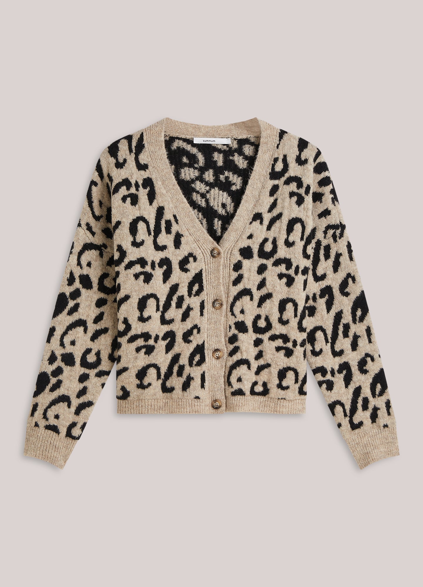 Cardigan jacquard léopard