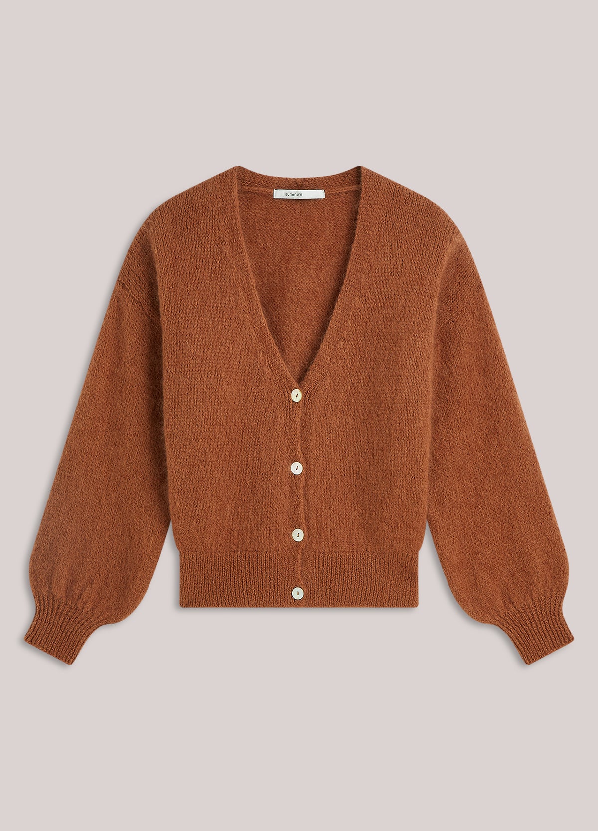Mohair cardigan met pofmouwen