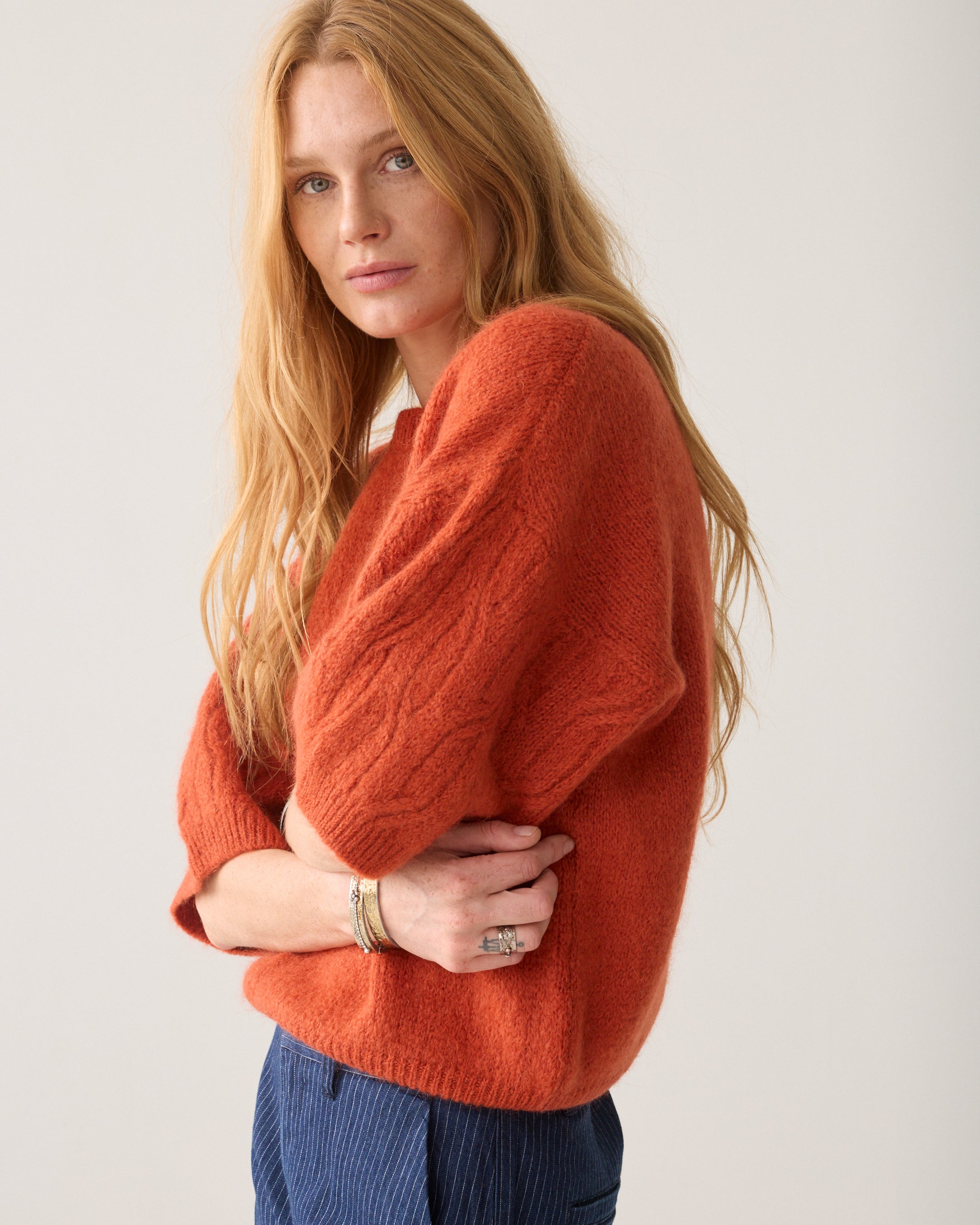 Boxy Pullover italienischer Mohairblend