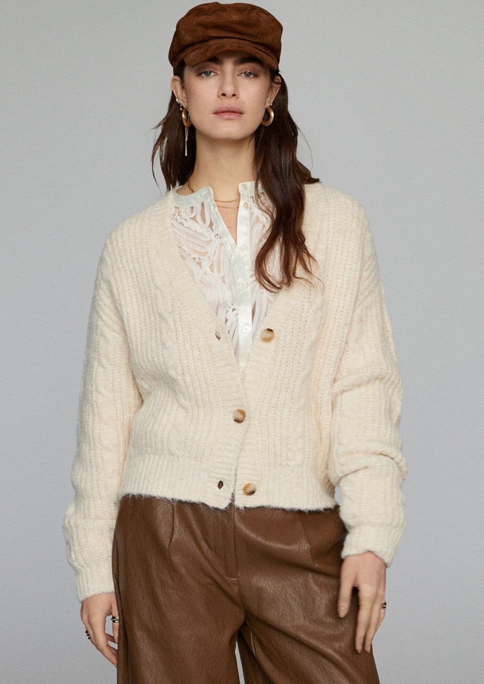 V-neck cardigan