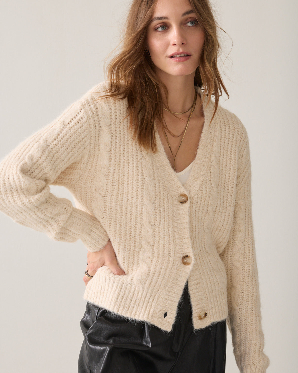 V-neck cardigan